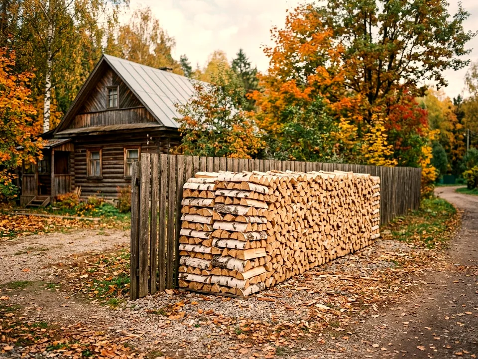 Дуб + укладка в дровник, Химки, улица Каминная, 30